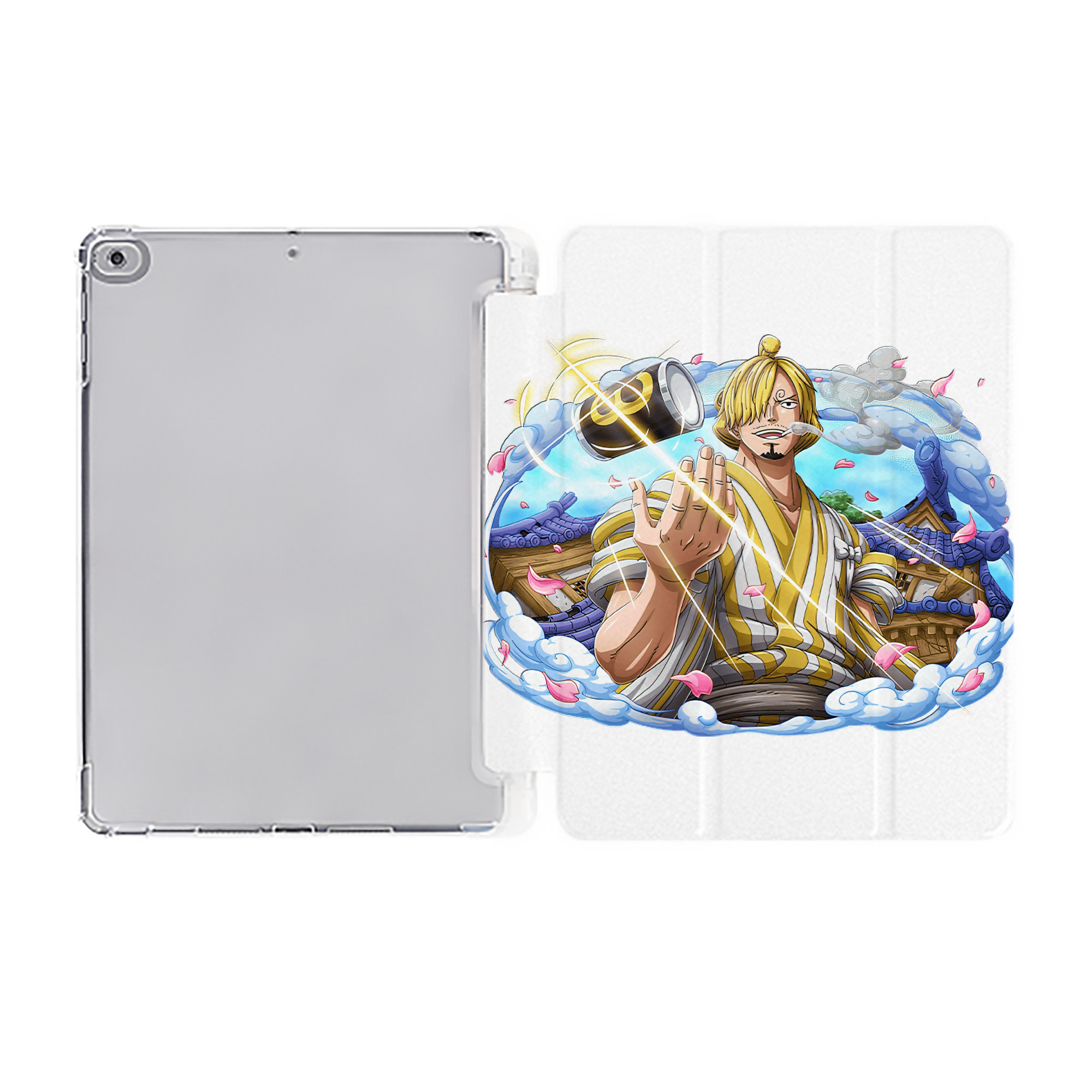 （画像用） ワンピース サンジ ONE PIECE Sanji IPad ケース ペン収納付き 三つ折りスタンド PUレザー×シリコン 対応機種9.5/10.5/10.9インチ